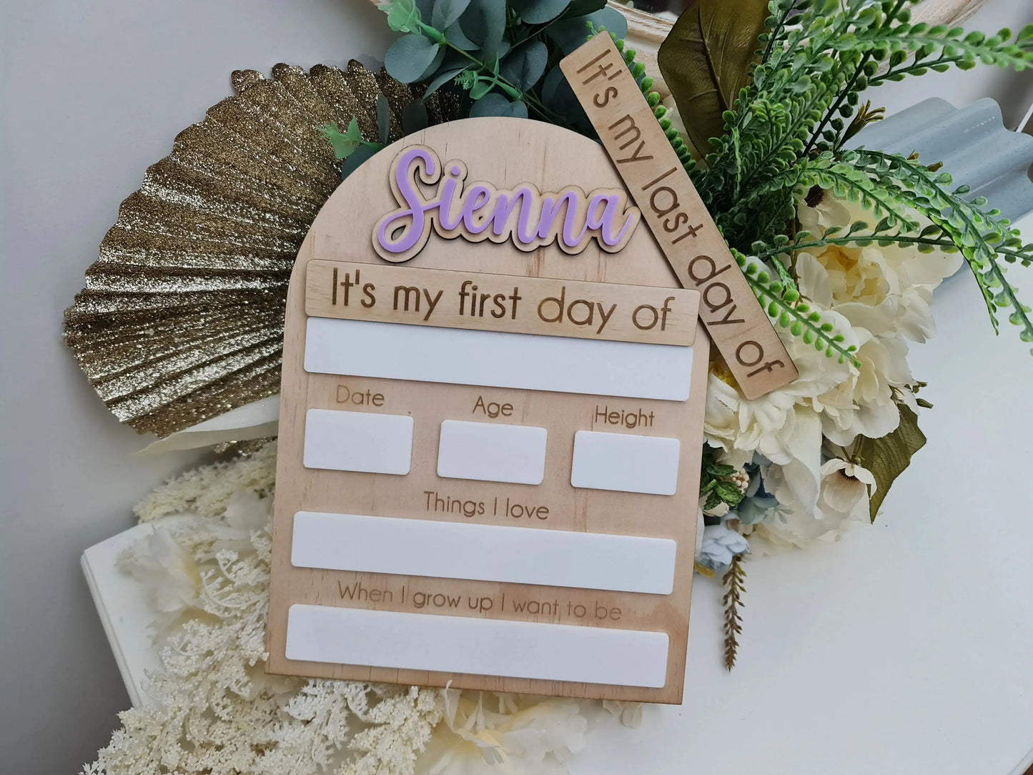 First & Last Day School Board – Double-Sided Option Evermore Gifts & Favours