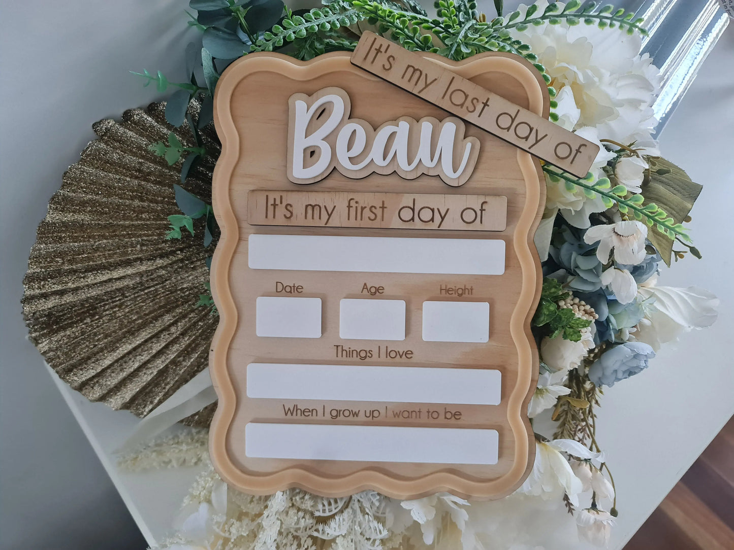 Custom School Milestone Board – Back to School Photo Prop Evermore Gifts & Favours