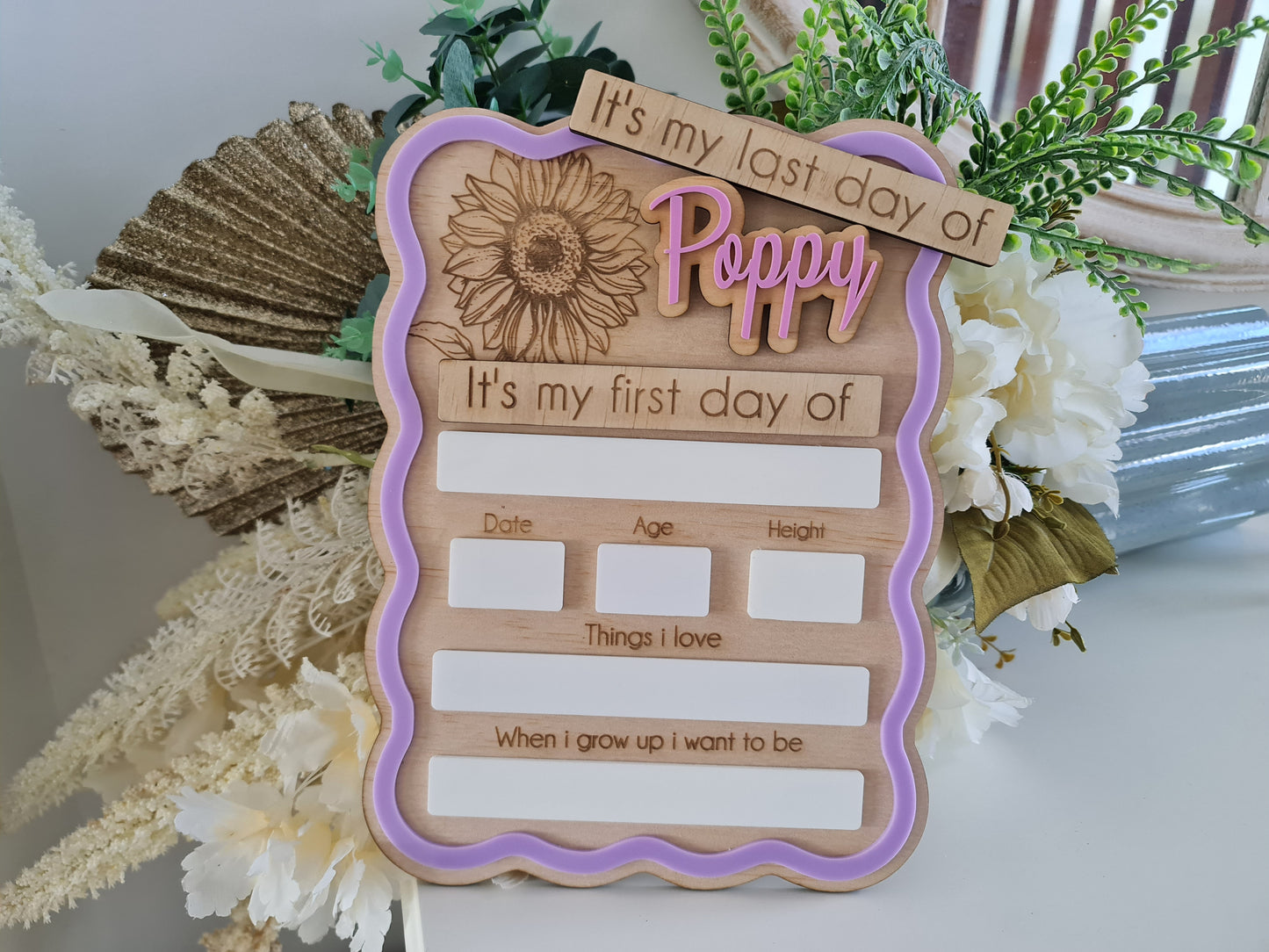 First Day of School Board – Laser Etched Keepsake Sign