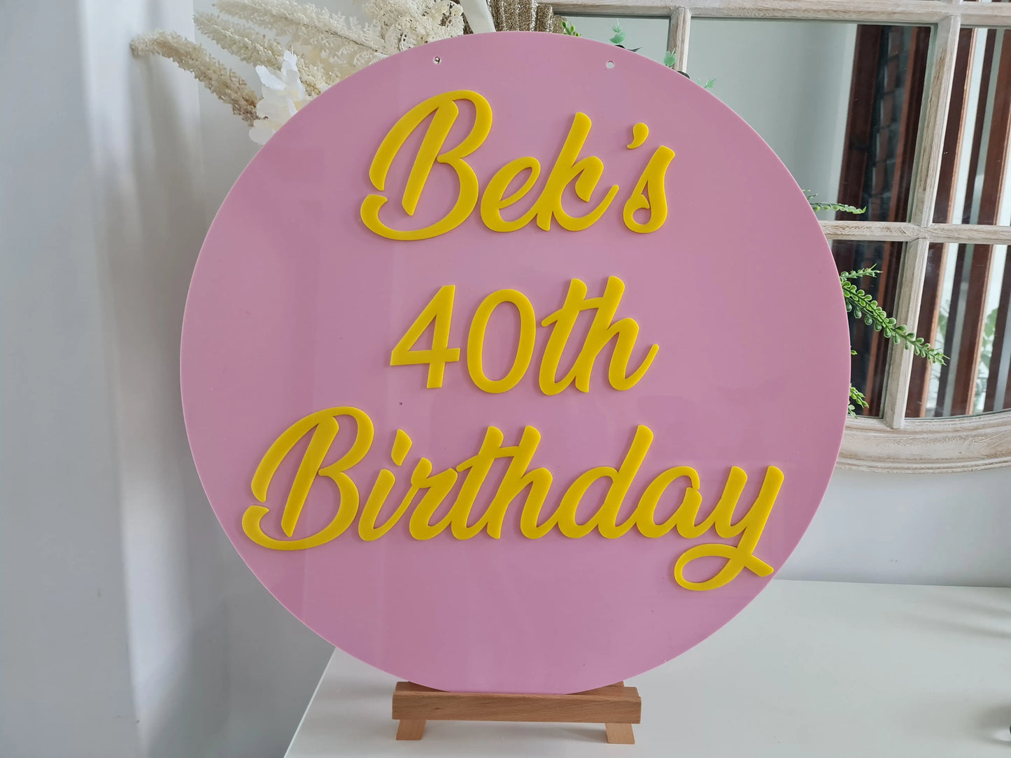 Round Minimalist Birthday Sign – Modern Design with Clean Text Evermore Gifts & Favours