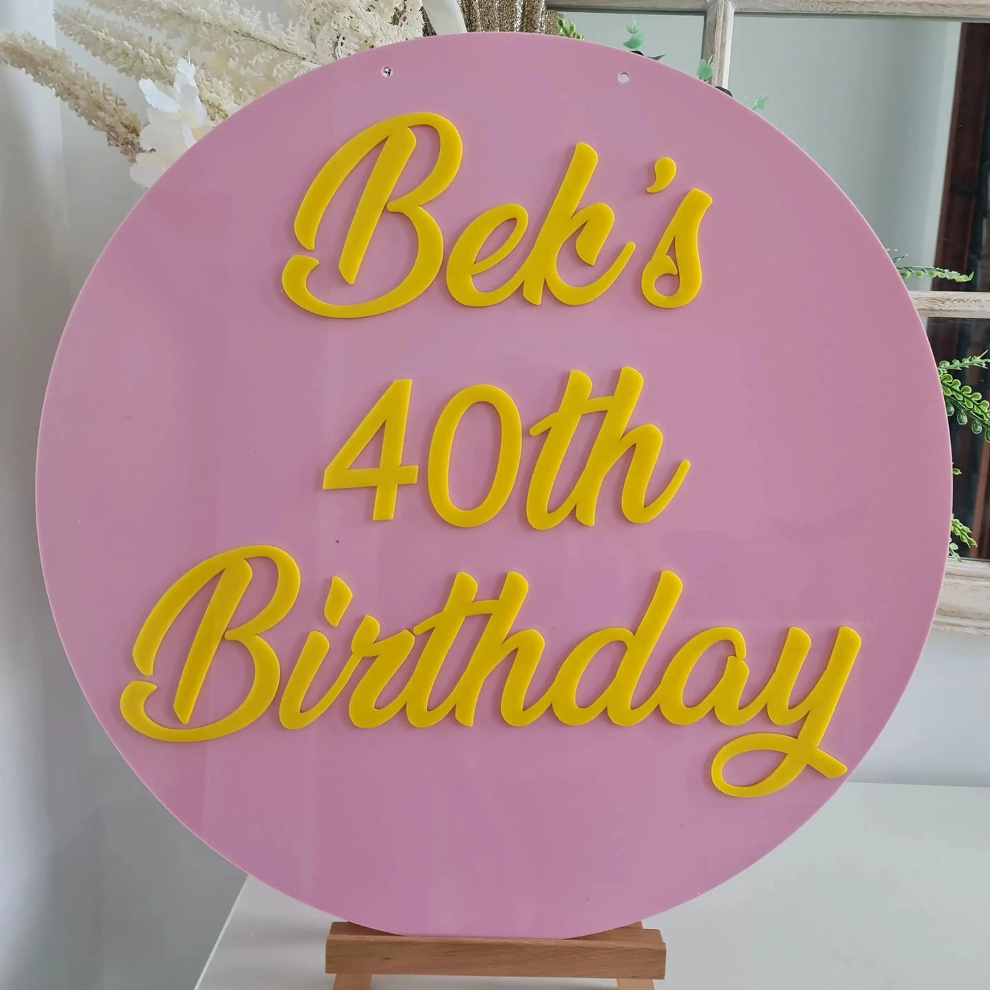 Round Minimalist Birthday Sign – Modern Design with Clean Text Evermore Gifts & Favours