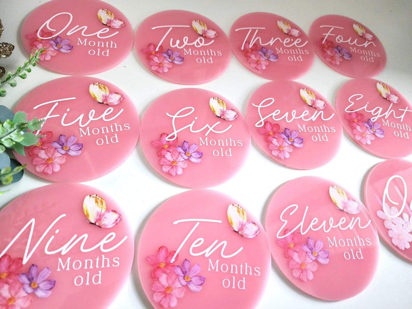 Custom Baby Monthly Milestone Plaques – Photo Memory Set Evermore Gifts & Favours