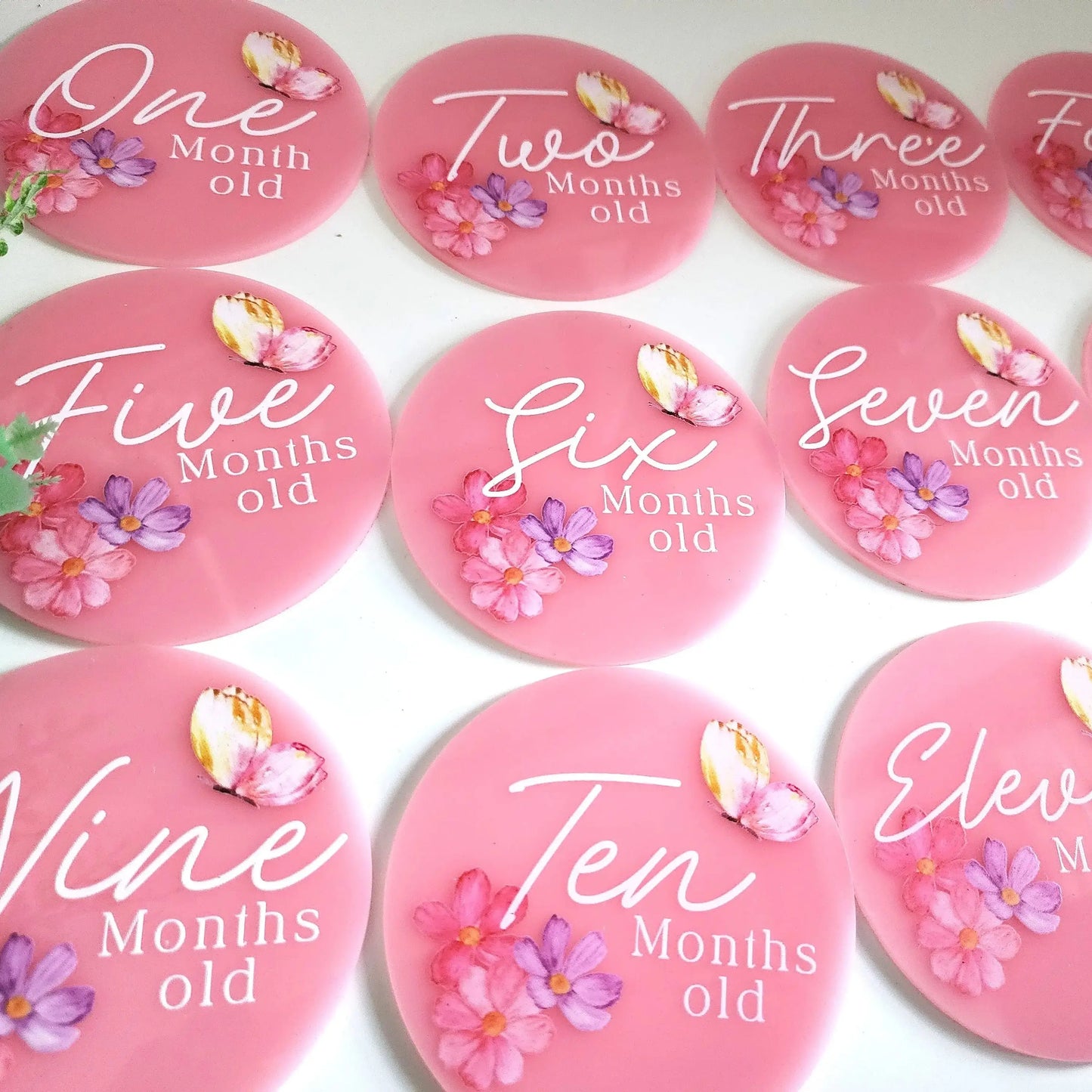 Custom Baby Monthly Milestone Plaques – Photo Memory Set Evermore Gifts & Favours
