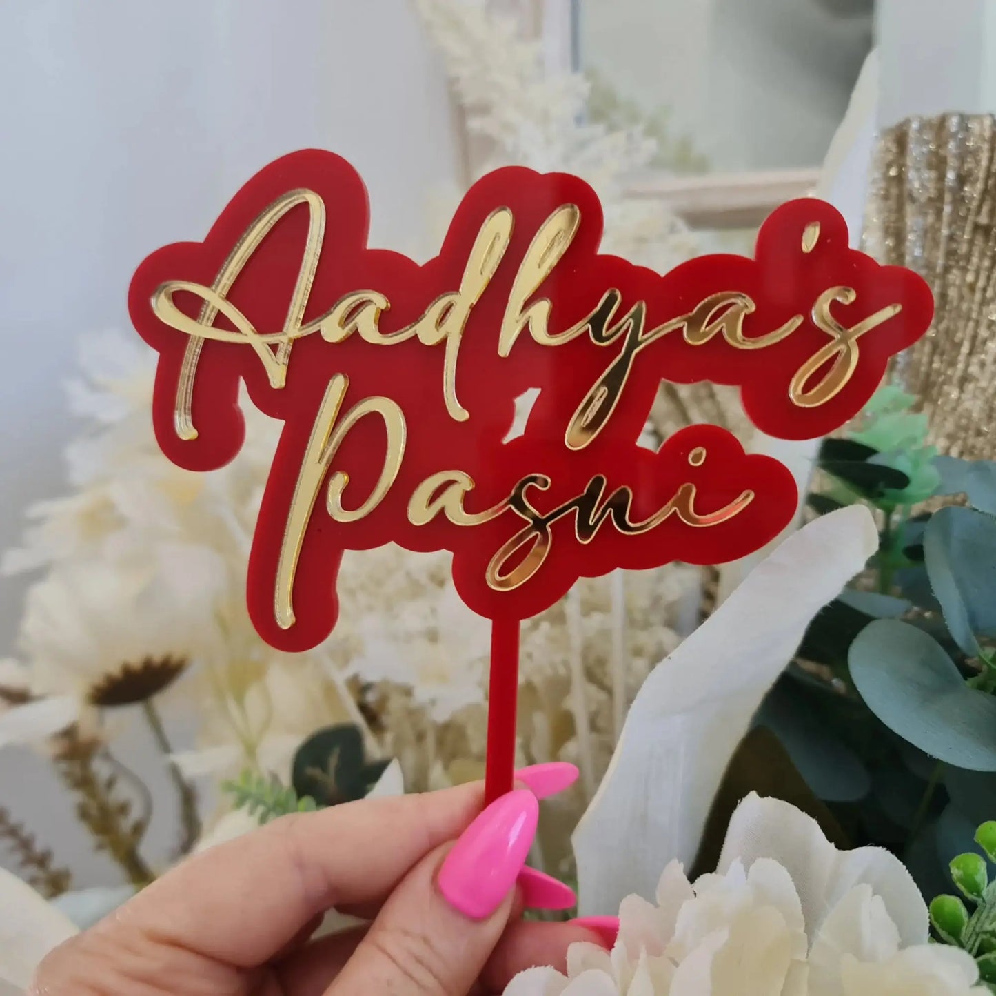 Pasni Cake Topper – Personalised Acrylic or Timber Topper for Baby’s Rice Feeding Ceremony Evermore Gifts & Favours