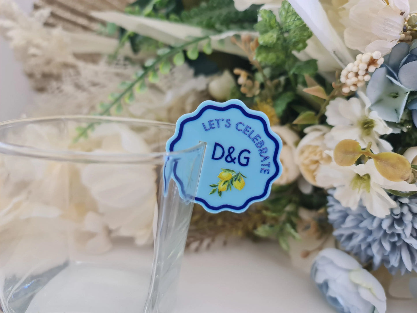 Printed Drink Toppers for Weddings – Custom Acrylic Glass Covers with Guest Names Evermore Gifts & Favours