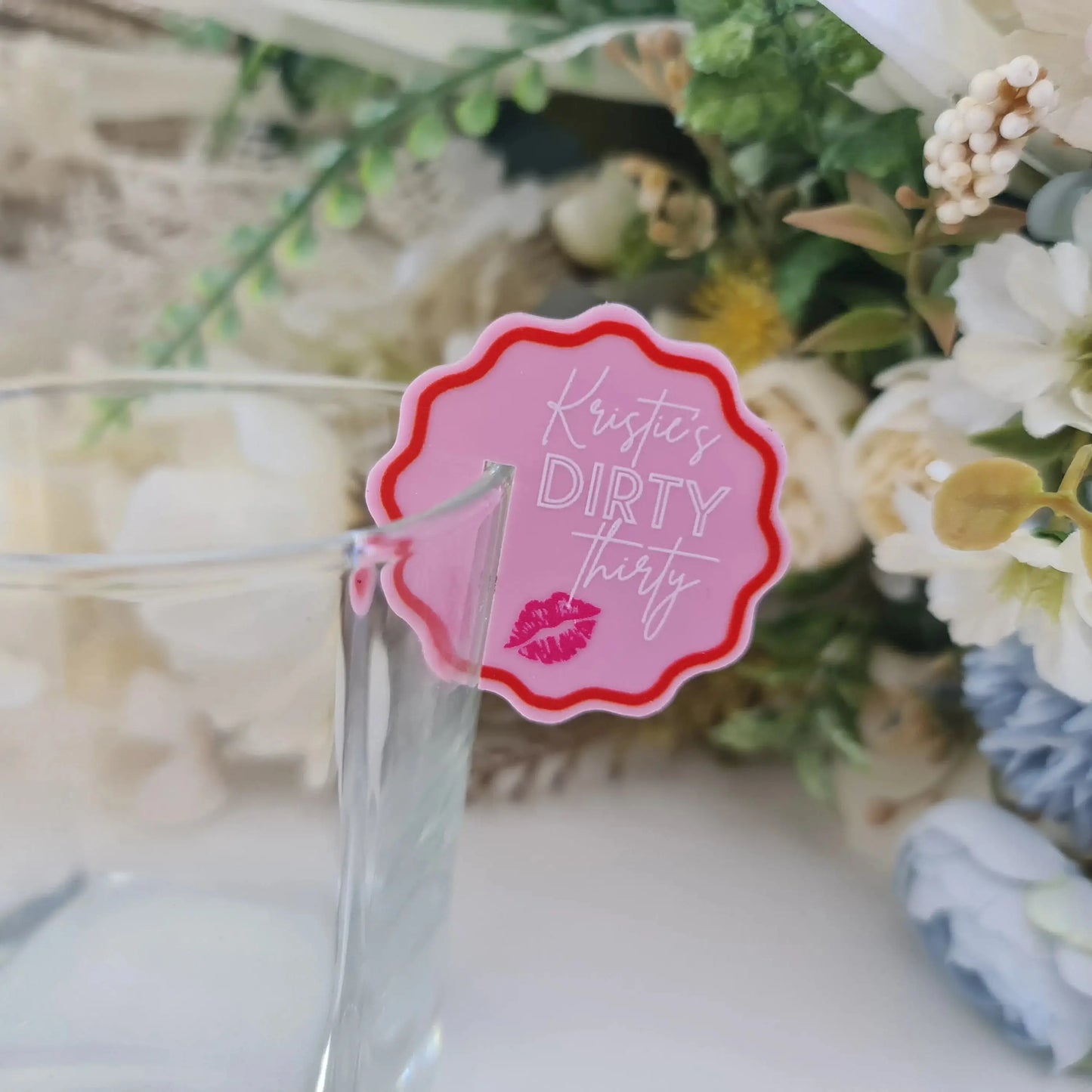 Printed Birthday Drink Tags – Personalised Glass Covers or Charms Evermore Gifts & Favours