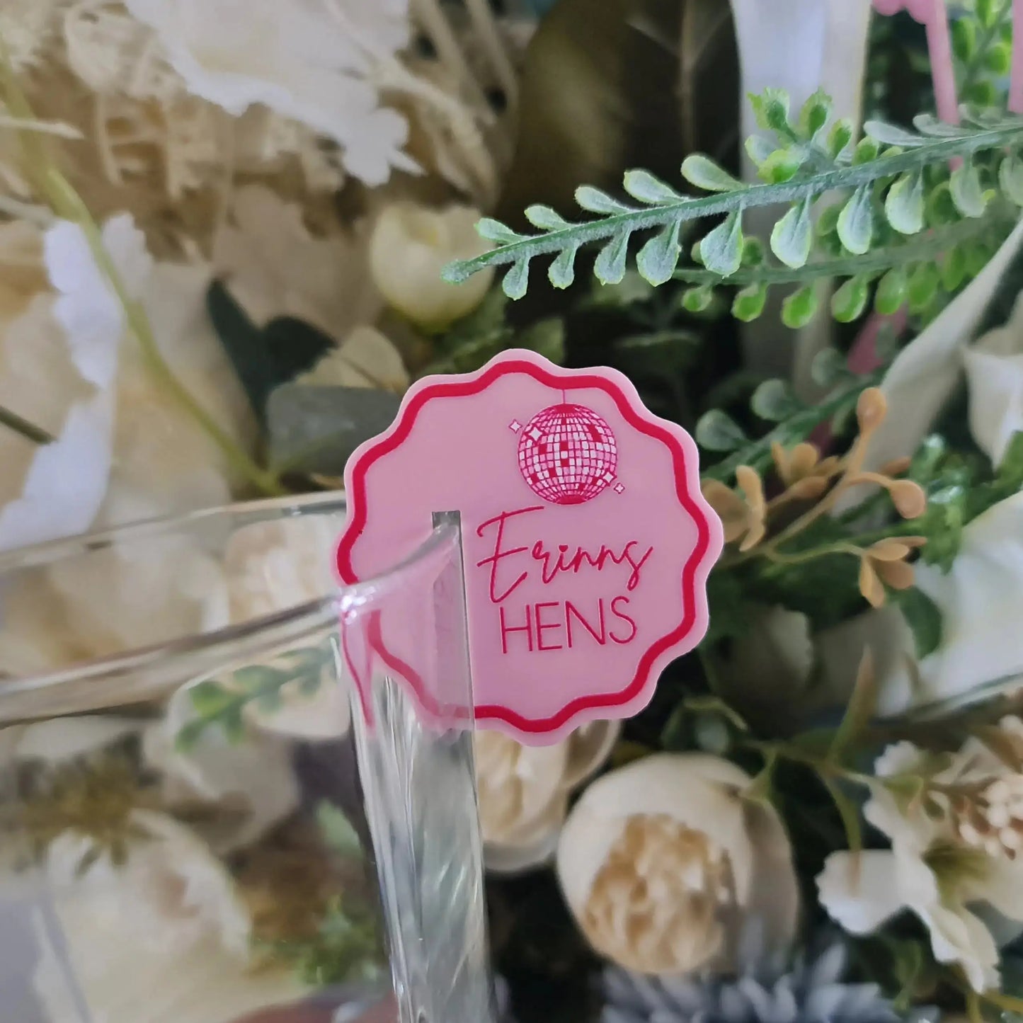 Personalised Hens Party Drink Toppers | Acrylic Cup Decorations Evermore Gifts & Favours