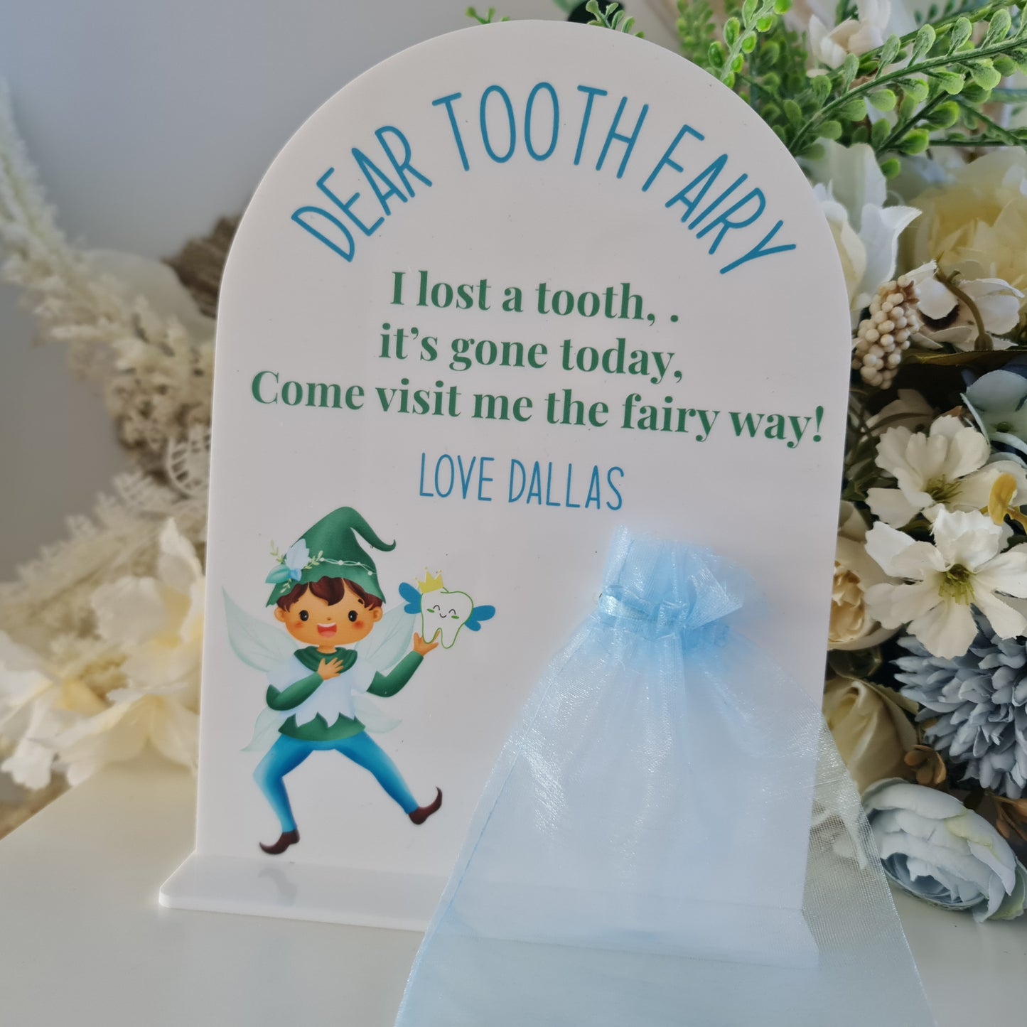 Wooden or Acrylic Tooth Fairy Door Sign – Lost Tooth Collection Plaque