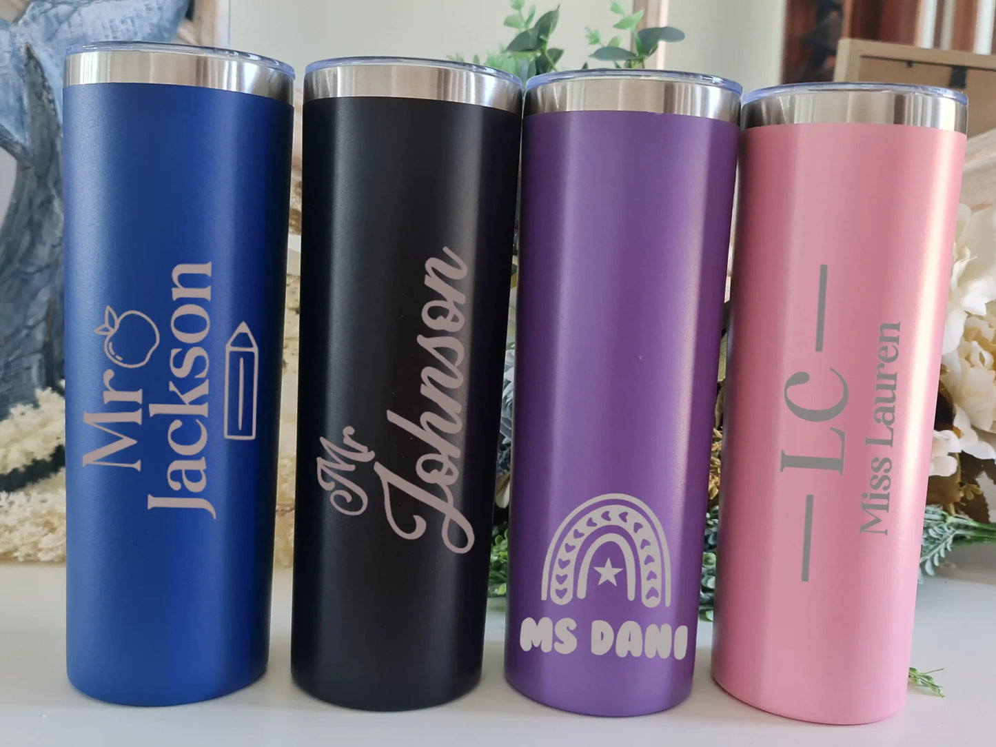 Personalised Drink Bottle – Custom etcged Stainless Steel Design Evermore Gifts & Favours