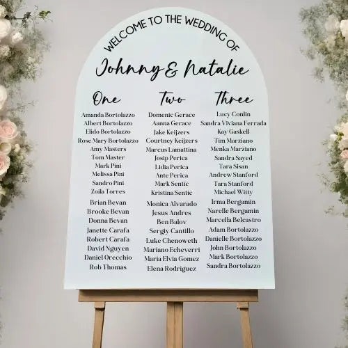 Customised Wedding Seating Plan – Available in Multiple Sizes & Shapes Evermoregifts