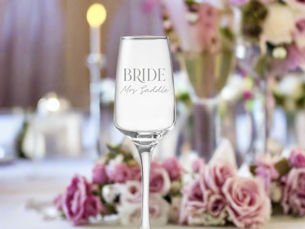 Personalised 230ml White Wine Glass – Custom Etched Design