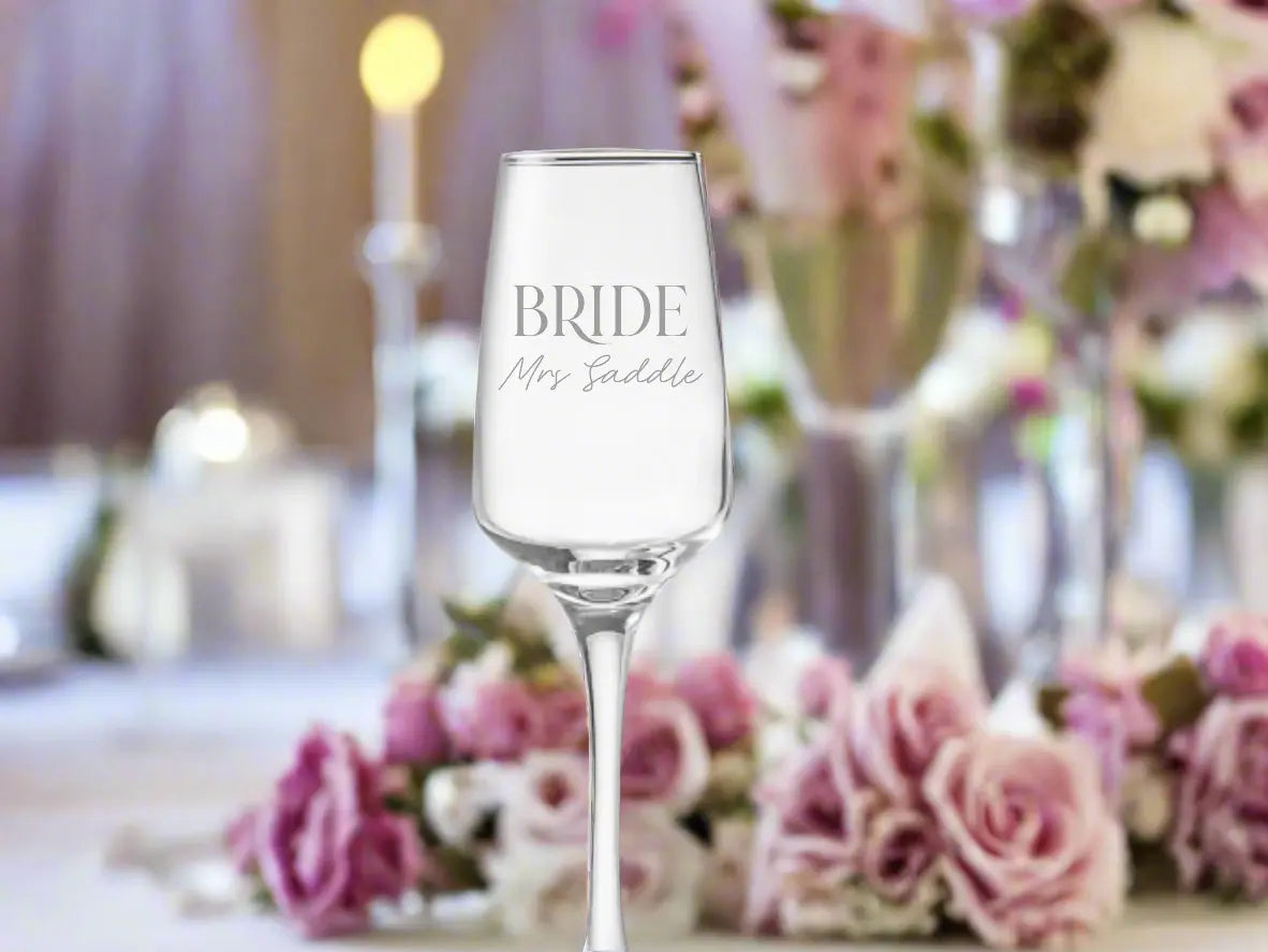 Personalised 230ml White Wine Glass – Custom Etched Design Evermore Gifts & Favours