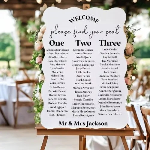 Rustic Timber Wedding Seating Plan – Laser Etched Guest Chart Evermoregifts