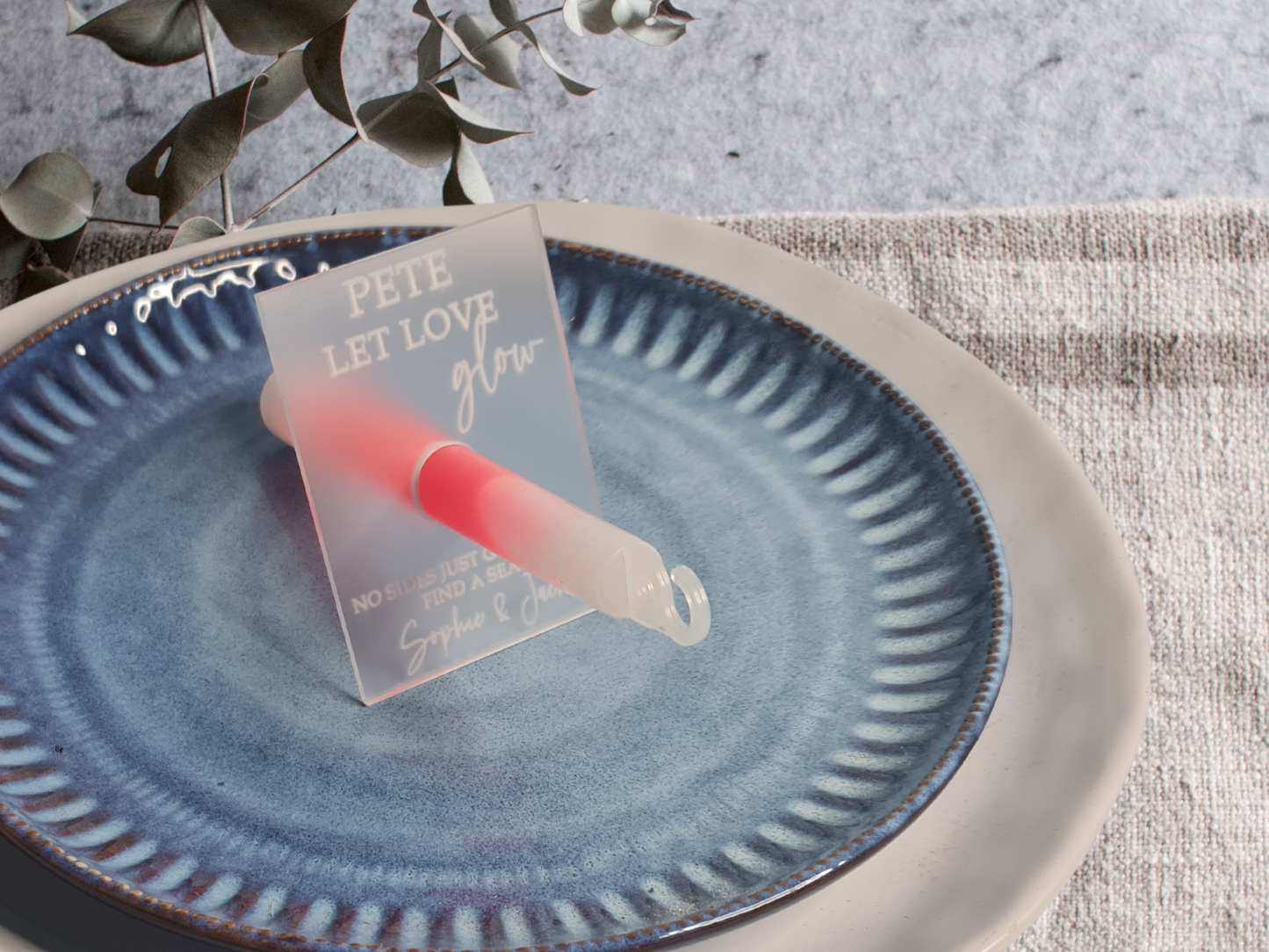 Personalised Glow Sticker Holders / Table Place cards