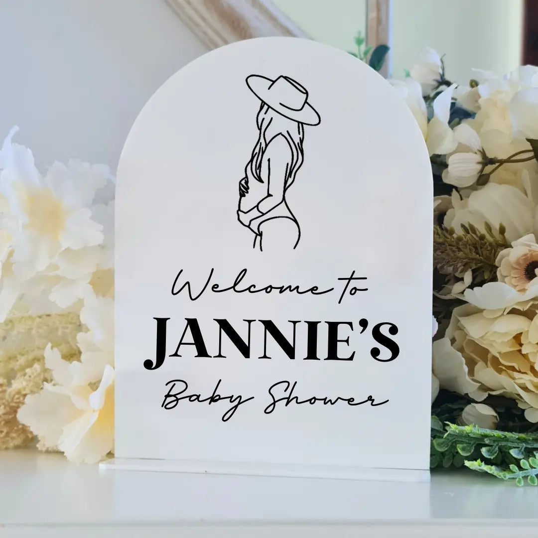 Welcome Little One Sign – Baby Shower or Naming Day Acrylic Decor Evermore Gifts & Favours
