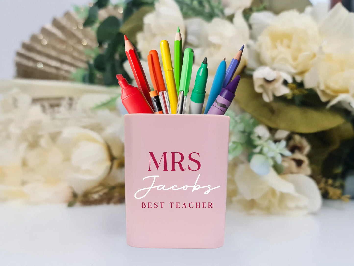 Custom Teacher Gift Pen Holder – Printed Desk Organiser Evermore Gifts & Favours