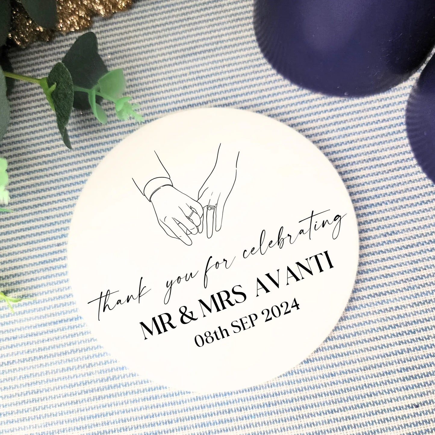 Bride & Groom Initial Coasters – Luxe Wedding Table Gift Evermore Gifts & Favours