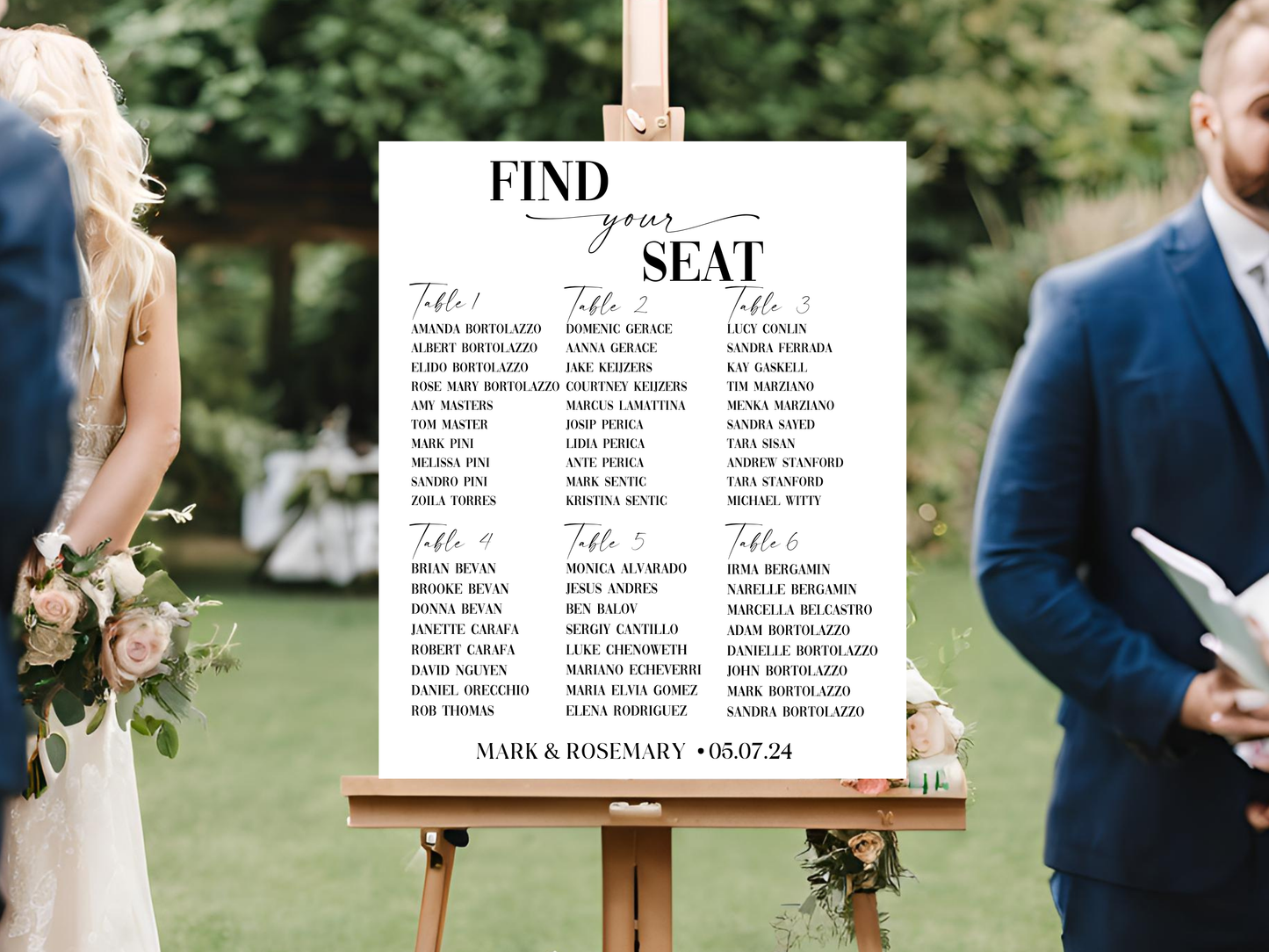 Wedding Seating Chart Front side