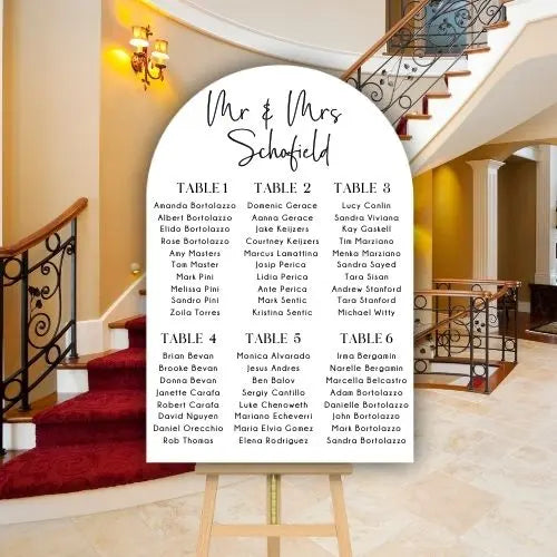 Classic Wedding Seating Chart – Acrylic or Wooden Design Evermoregifts