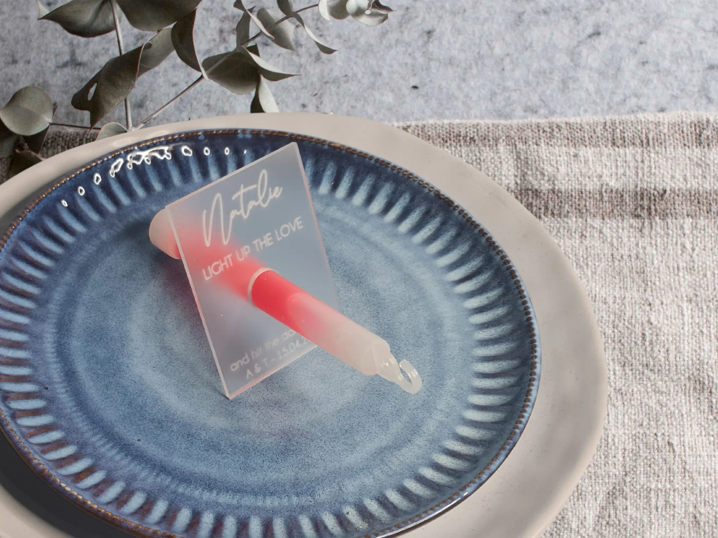 Personalised Glow Sticker Holders / Table Place cards Evermore Gifts & Favours