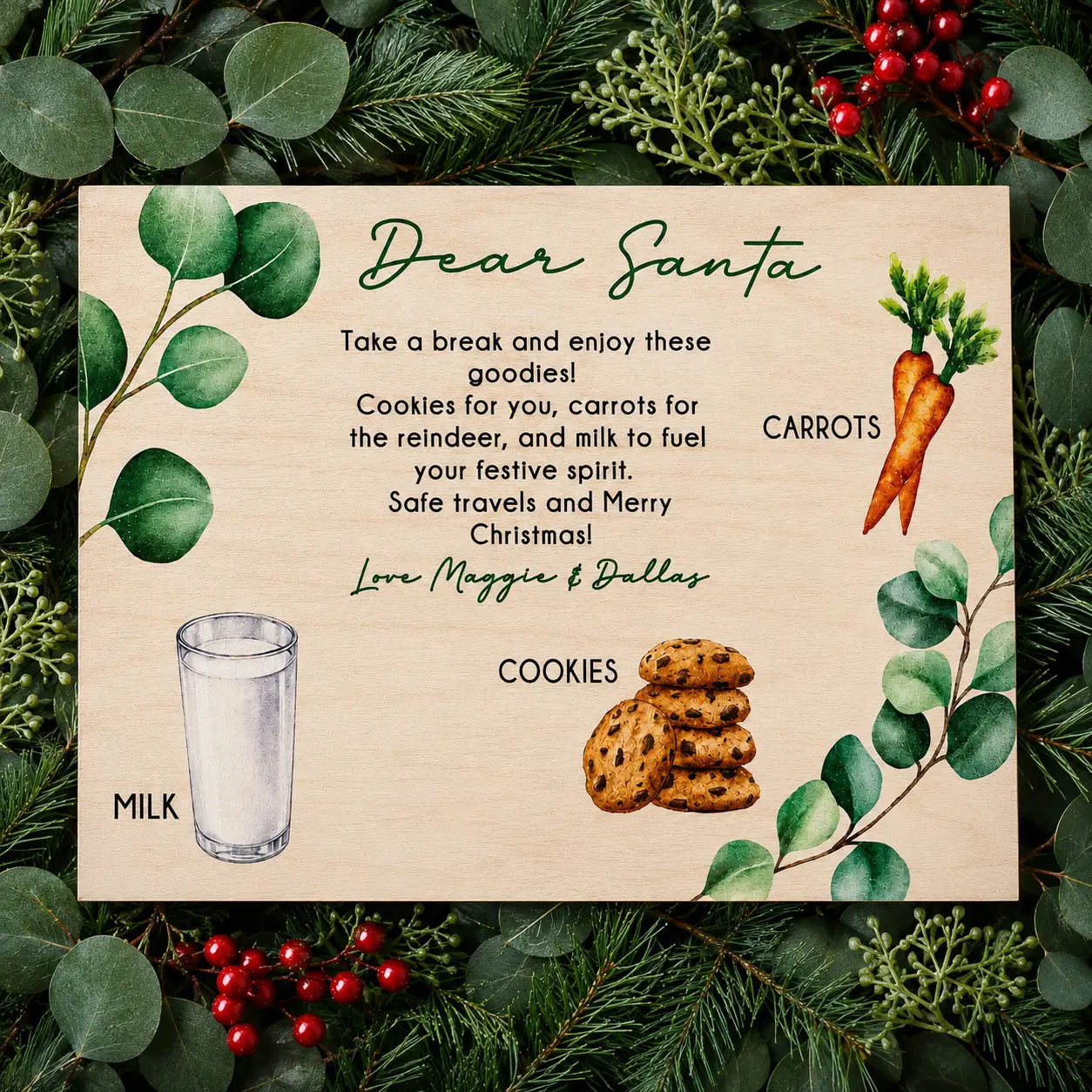 Personalised Full Colour Christmas Eve Board – Custom UV Printed Santa Treat Board Evermore Gifts & Favours