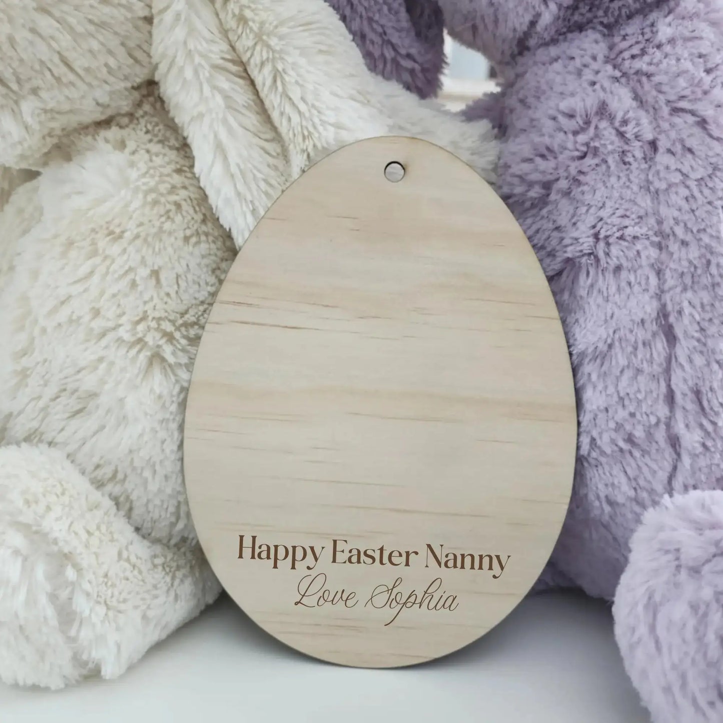 Custom Easter Bunny Tag – Personalised Acrylic or Timber Option Evermore Gifts & Favours