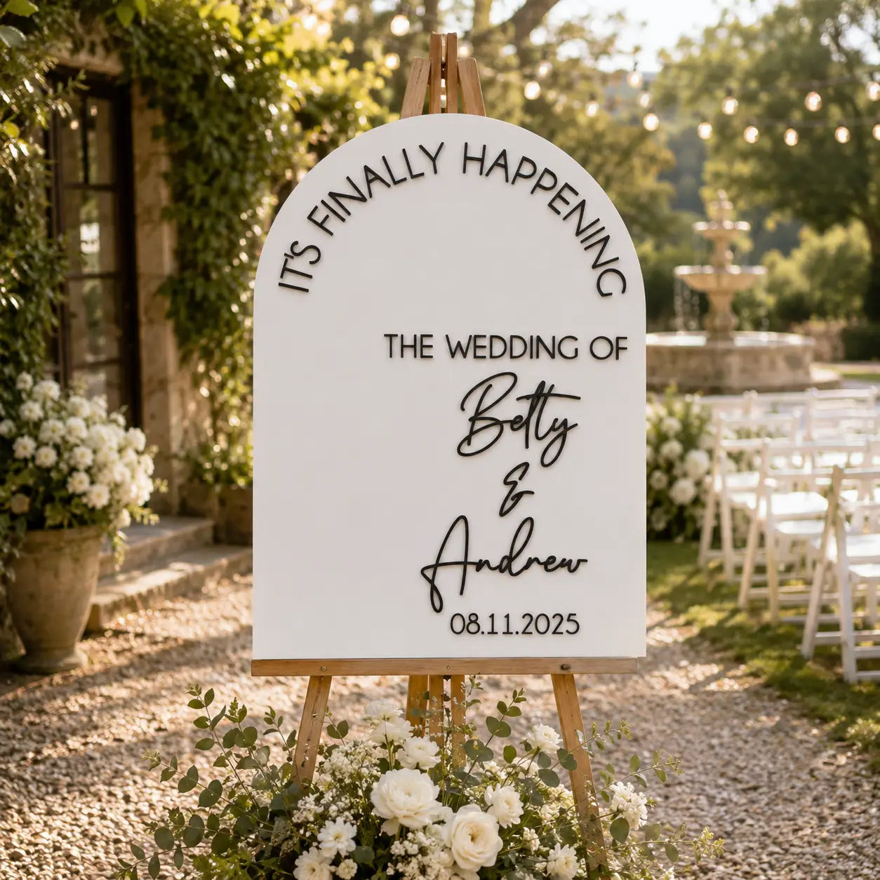 Initials Welcome Wedding Sign | Personalised Acrylic Entrance Board