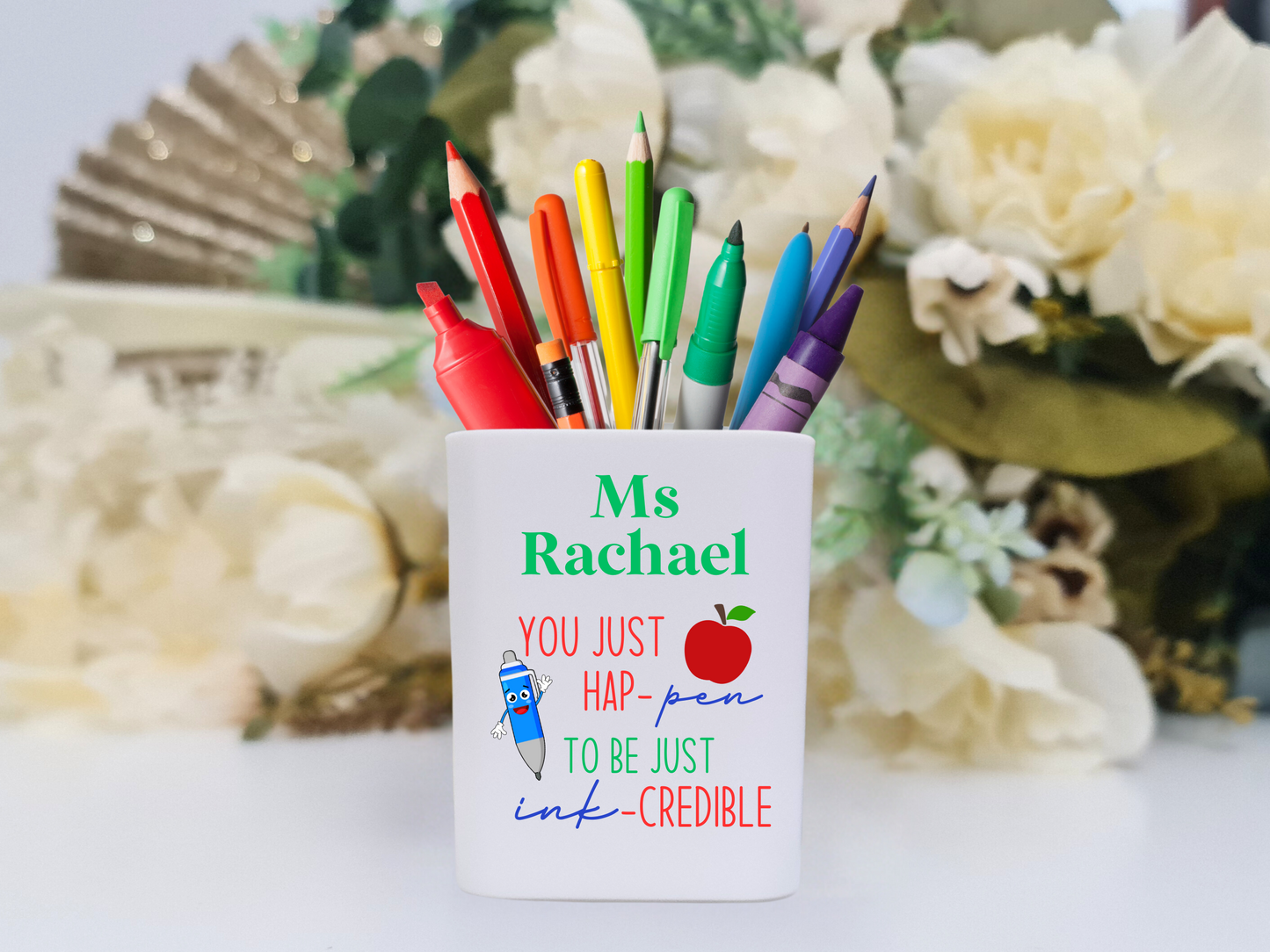 Personalised Teacher Pen Holder – Custom Desk Gift