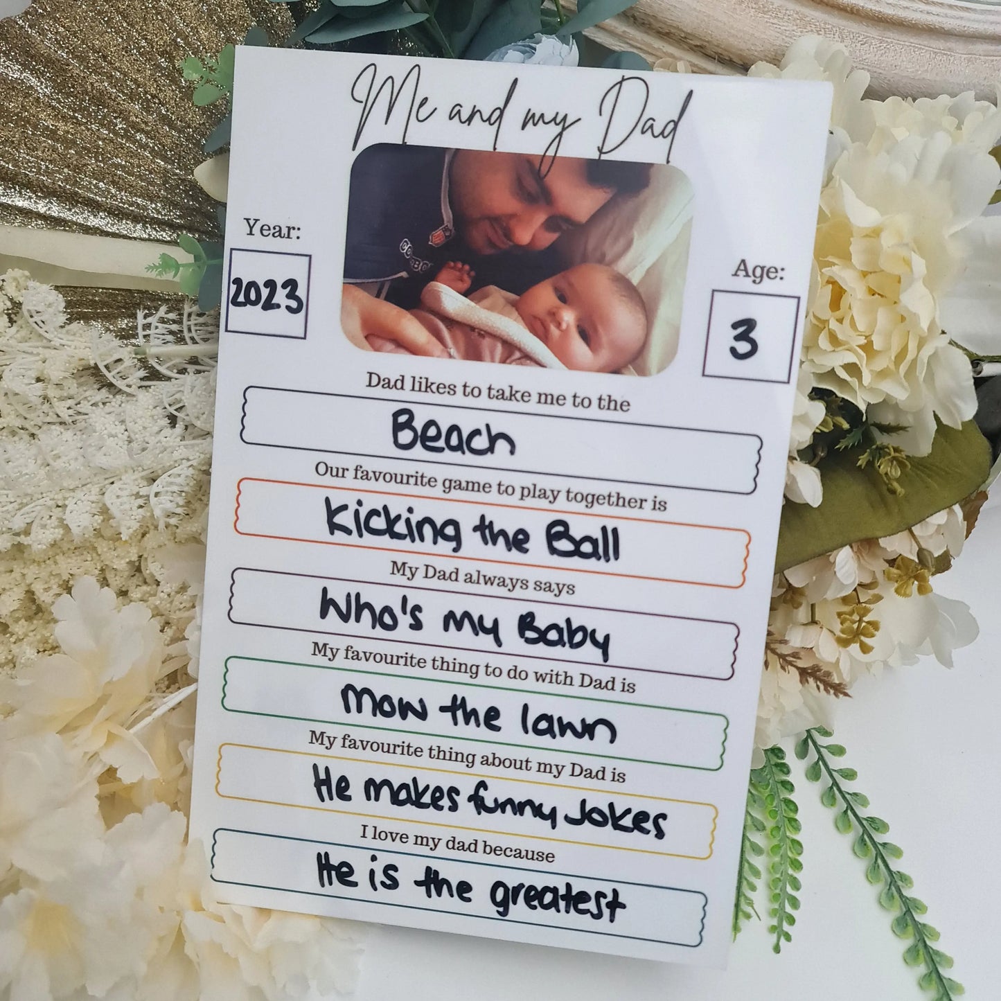 Father’s Day Custom Sign – Personalised Message or Quote for Dad Evermore Gifts & Favours