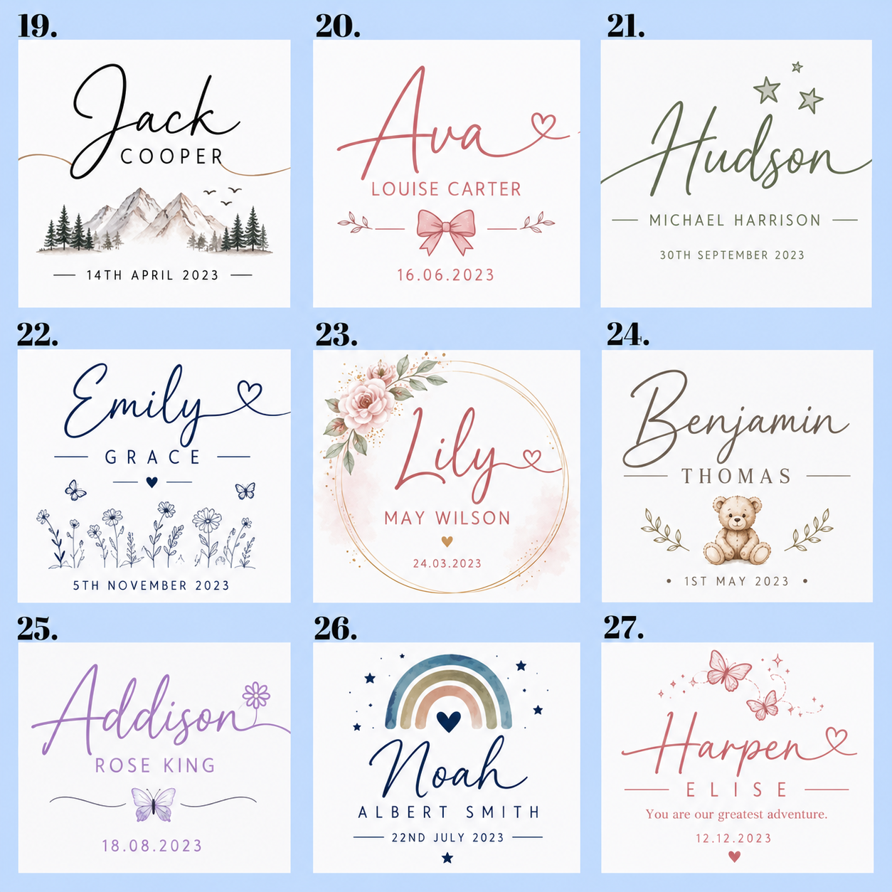 Newborn Baby Memory Book – Personalised Gift for Parents