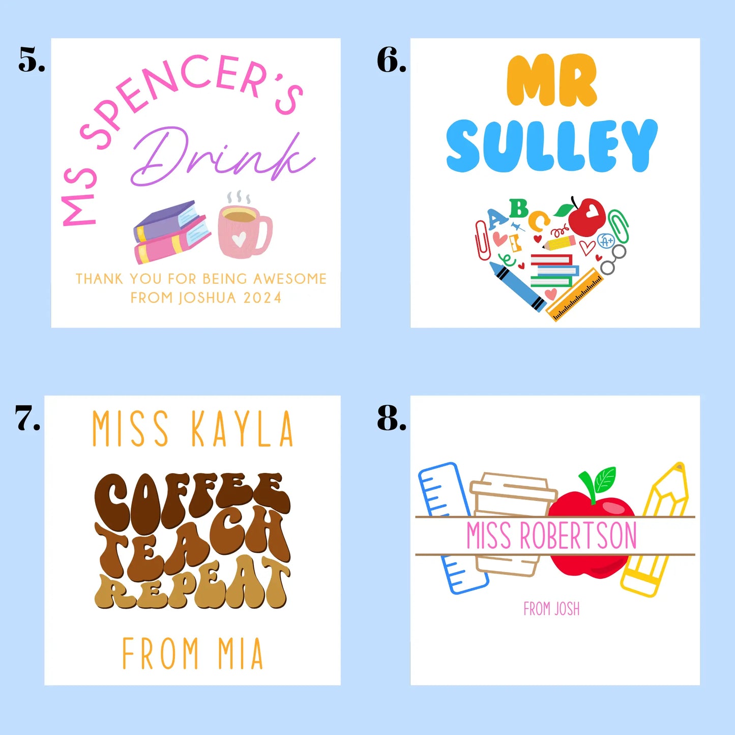 Personalised Teacher Coaster – Custom Printed Gift Evermore Gifts & Favours