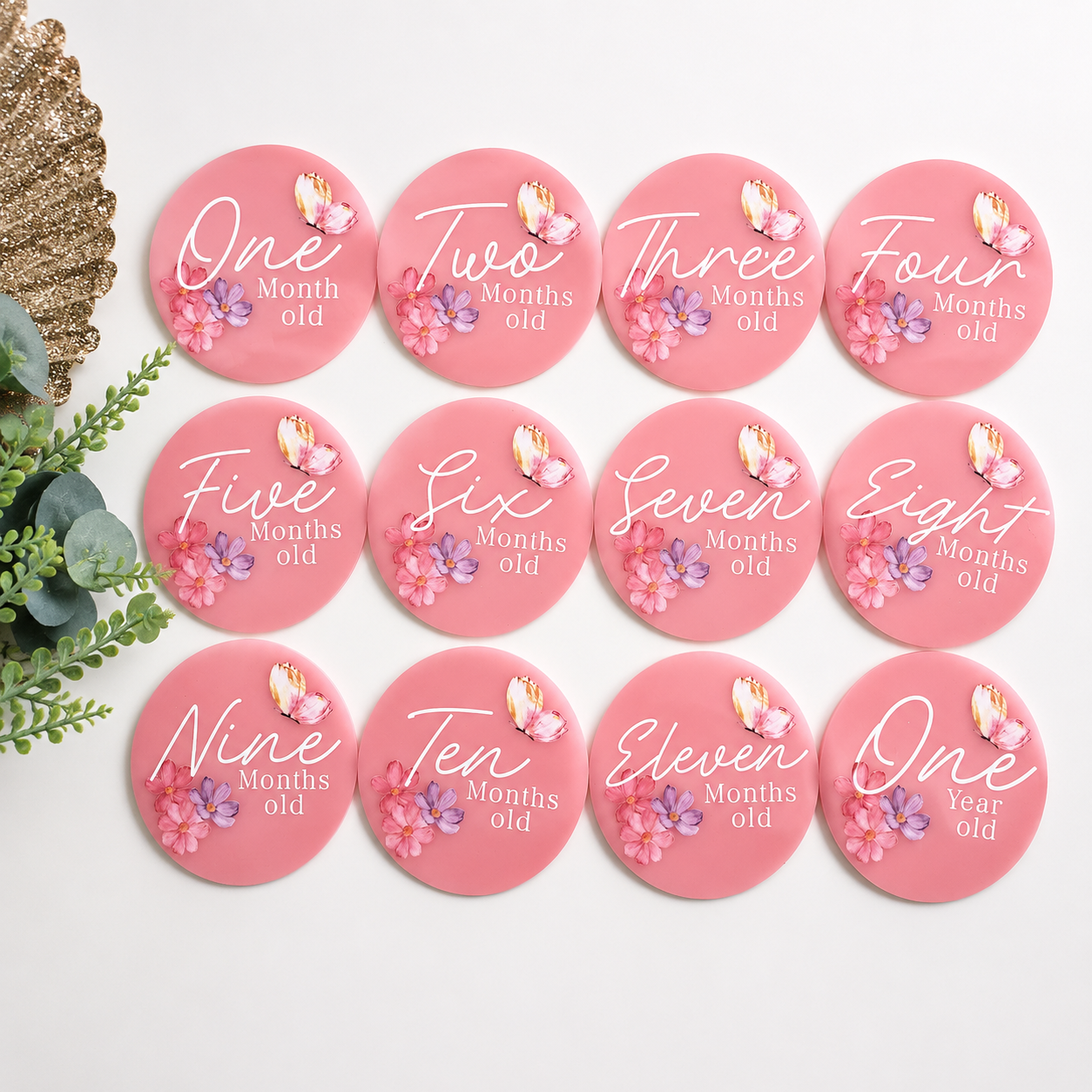 Custom Baby Monthly Milestone Plaques – Photo Memory Set