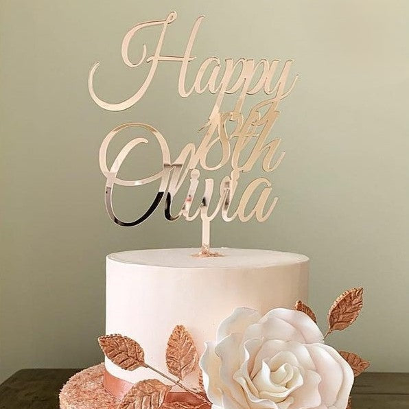Birthday Age Cake Topper – Acrylic or Timber Number Topper