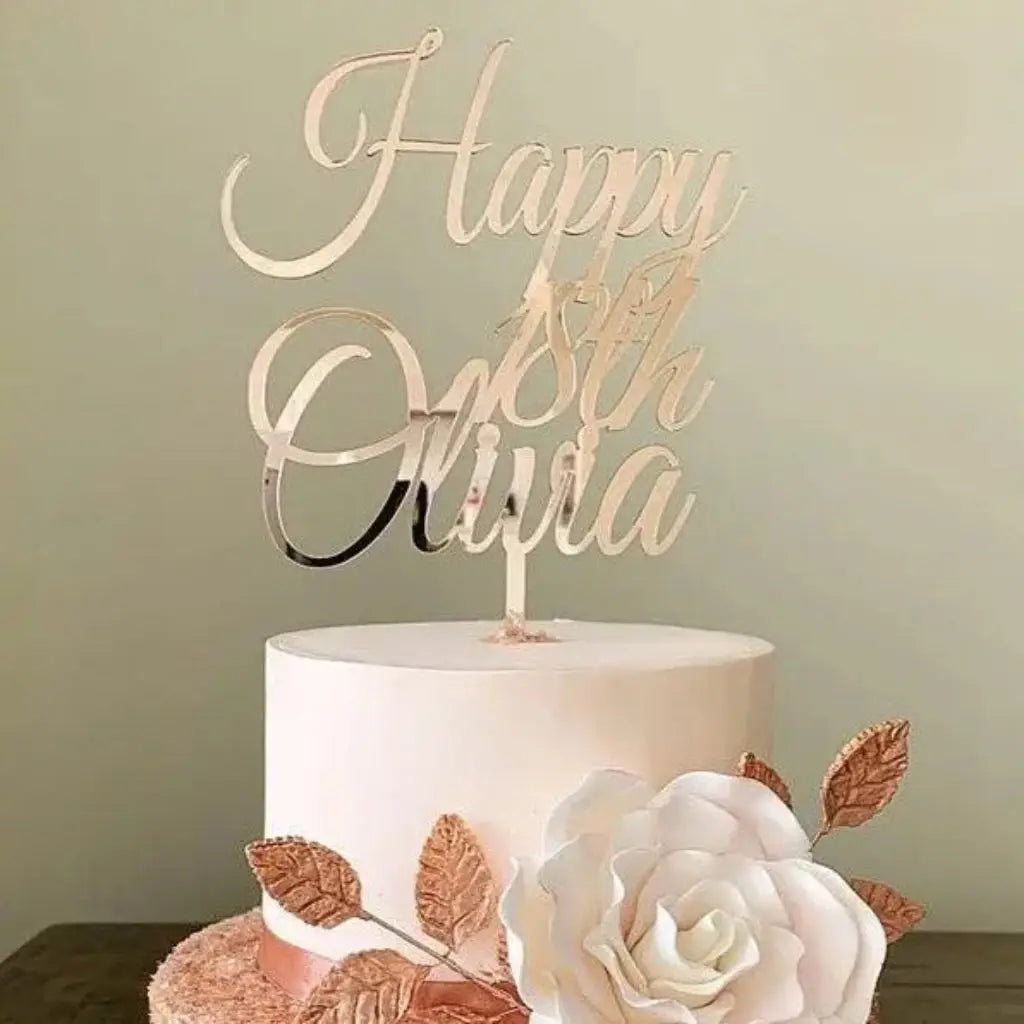 Birthday Age Cake Topper – Acrylic or Timber Number Topper Evermore Gifts & Favours