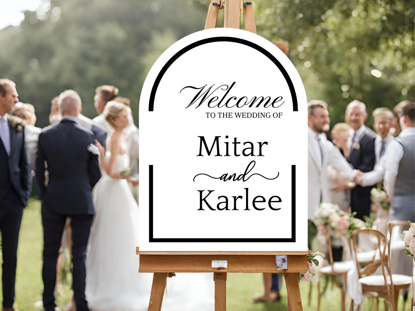 Luxury Wedding Welcome Board – Fully Personalised Acrylic Signage