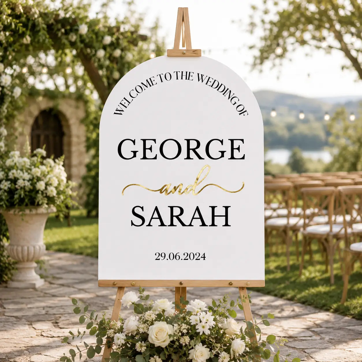 Personalised Wedding Entry Sign | Acrylic Welcome Entrance Board