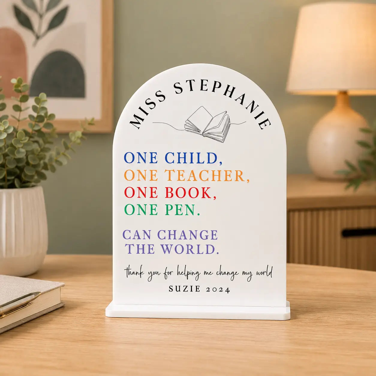 Custom Teacher Desk Name Sign – Engraved or Printed Design Evermore Gifts & Favours