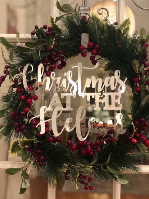 Personalised Christmas Wreath Sign – Custom Plaque Attachment