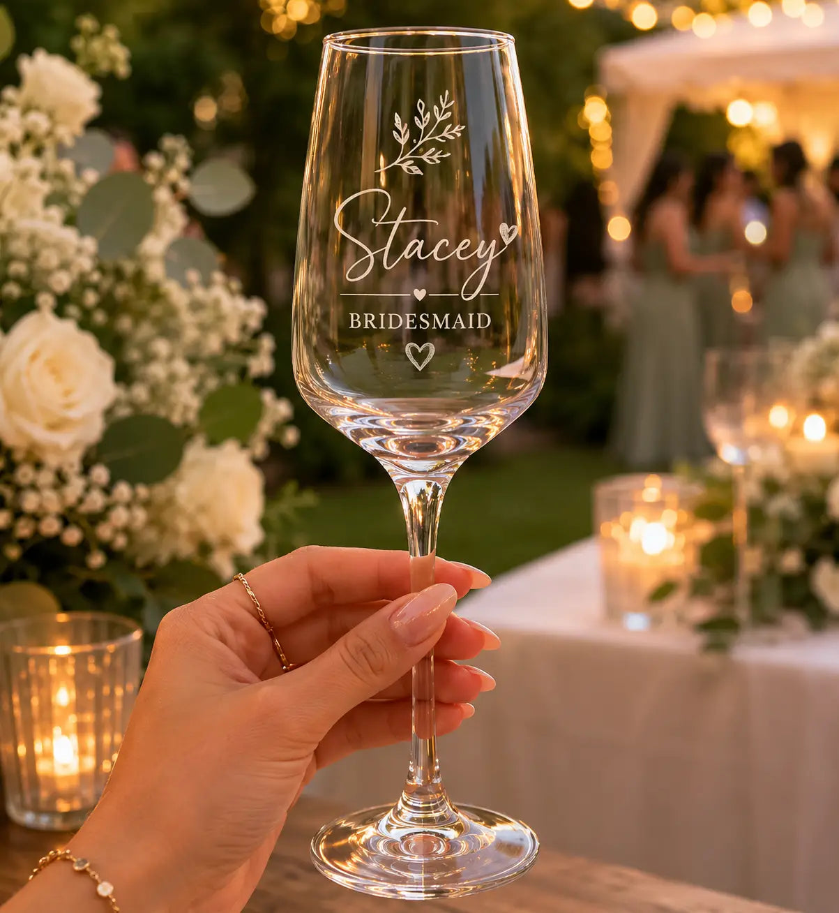 Personalised Wedding Wine Glass | 230ml Custom Glassware