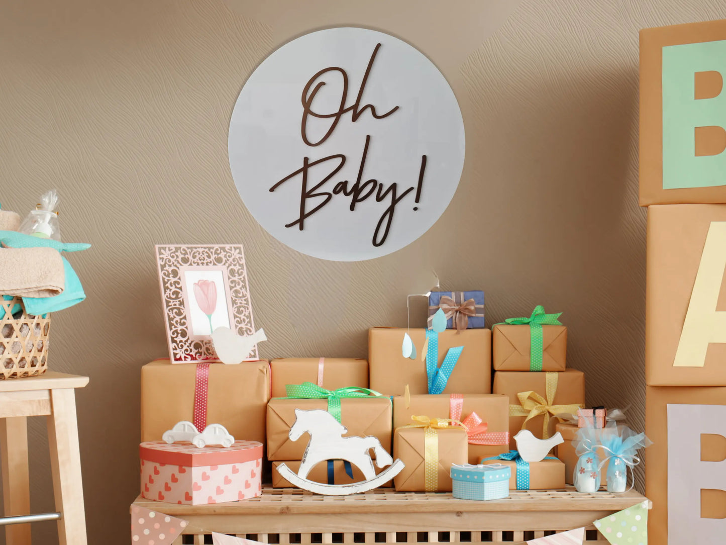 Baby Shower Gift Table Sign – Personalised Mini Sign for Display Evermore Gifts & Favours