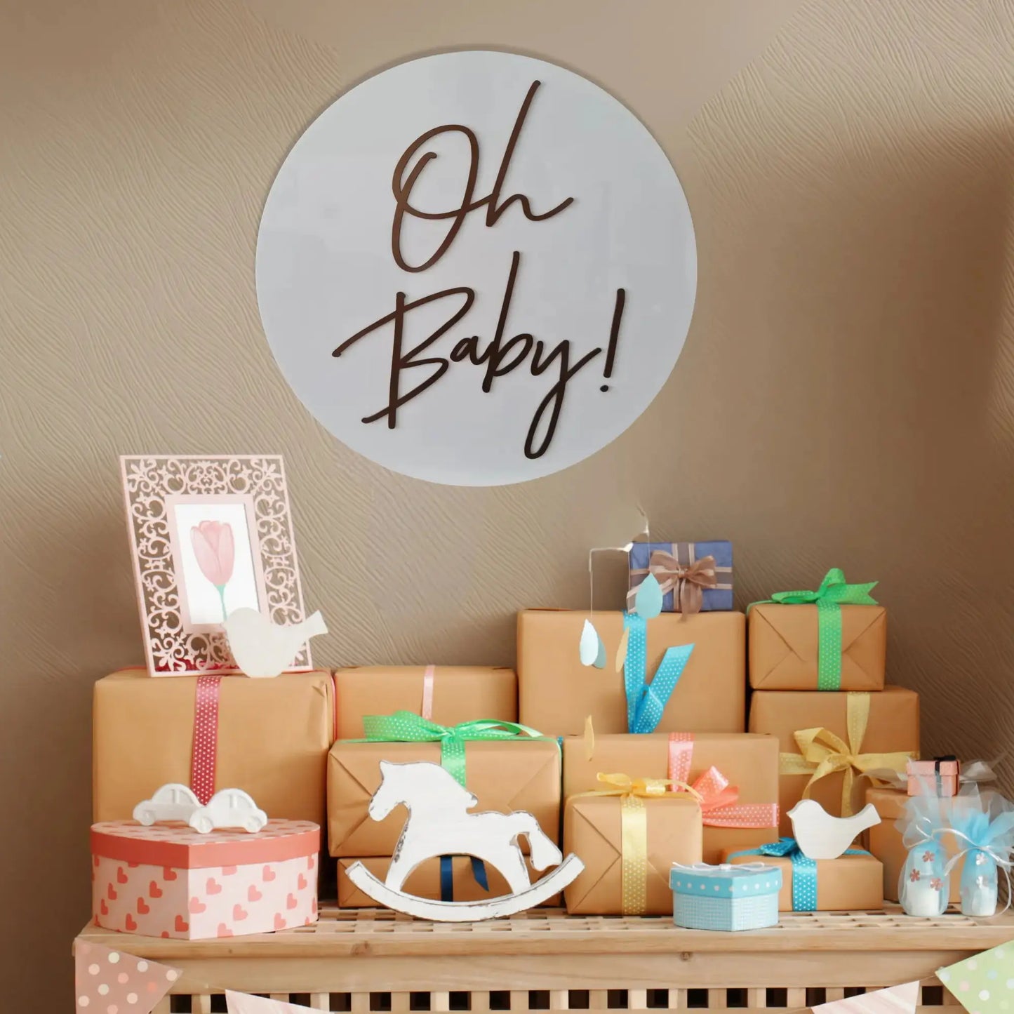 Baby Shower Gift Table Sign – Personalised Mini Sign for Display Evermore Gifts & Favours