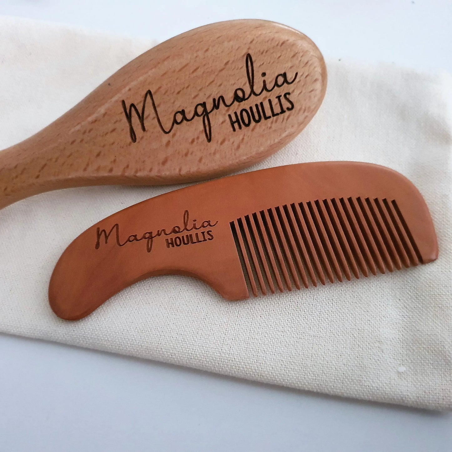 Custom Baby Hair Brush and Comb – Gentle Personalised Set Evermore Gifts & Favours