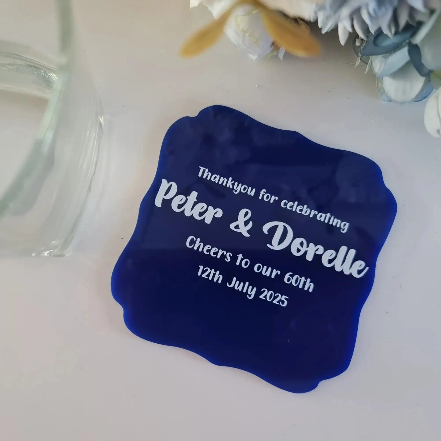 Personalised Acrylic Coaster Custom Design | Printed Drink Coasters Evermore Gifts & Favours