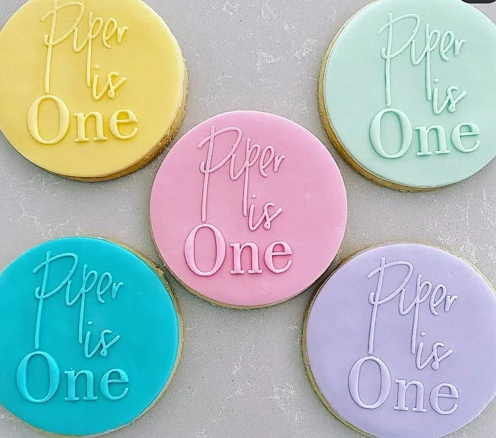 Personalised Birthday Fondant Stamp – Custom Cookie Debosser for Any Age or Name Evermore Gifts & Favours