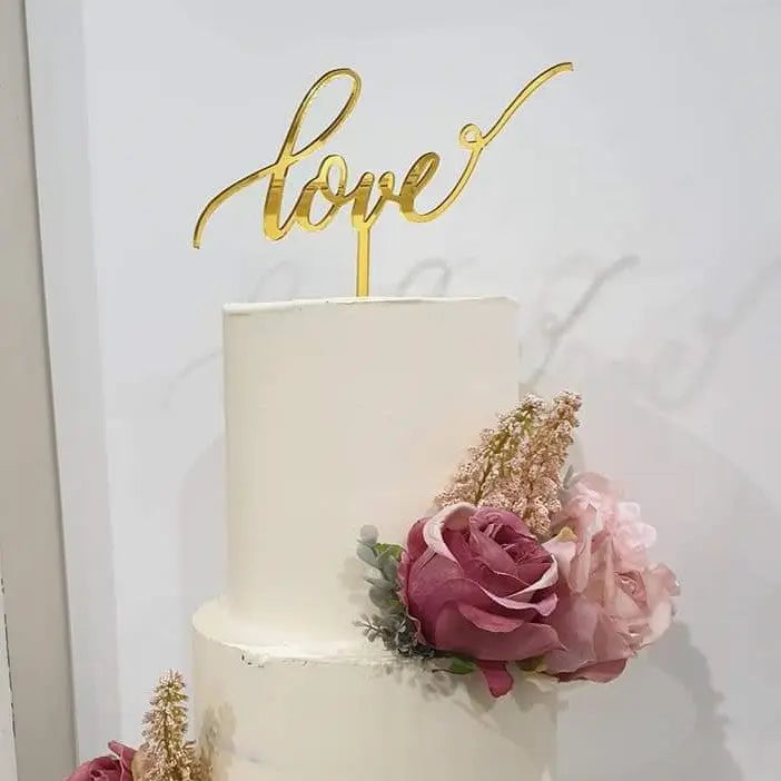 Modern Script Cake Topper – Personalised Wedding or Engagement Sign Evermore Gifts & Favours
