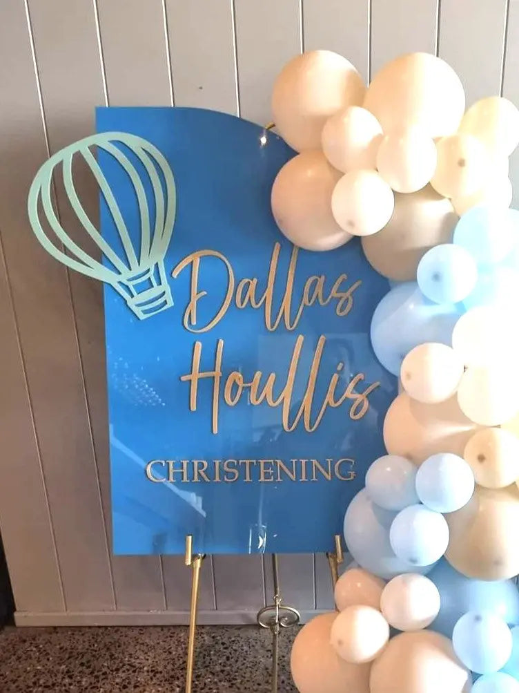 Christening Welcome Sign – Custom Two layer acrylic Religious Sign Evermore Gifts & Favours