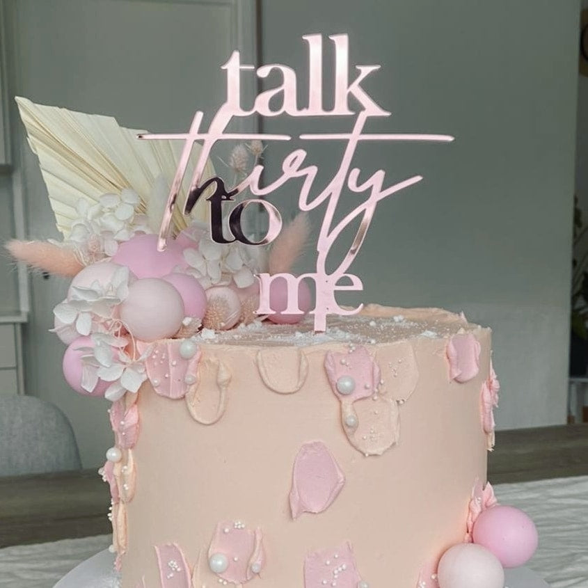 Thirty Cake Topper – Personalised Acrylic or Timber Design