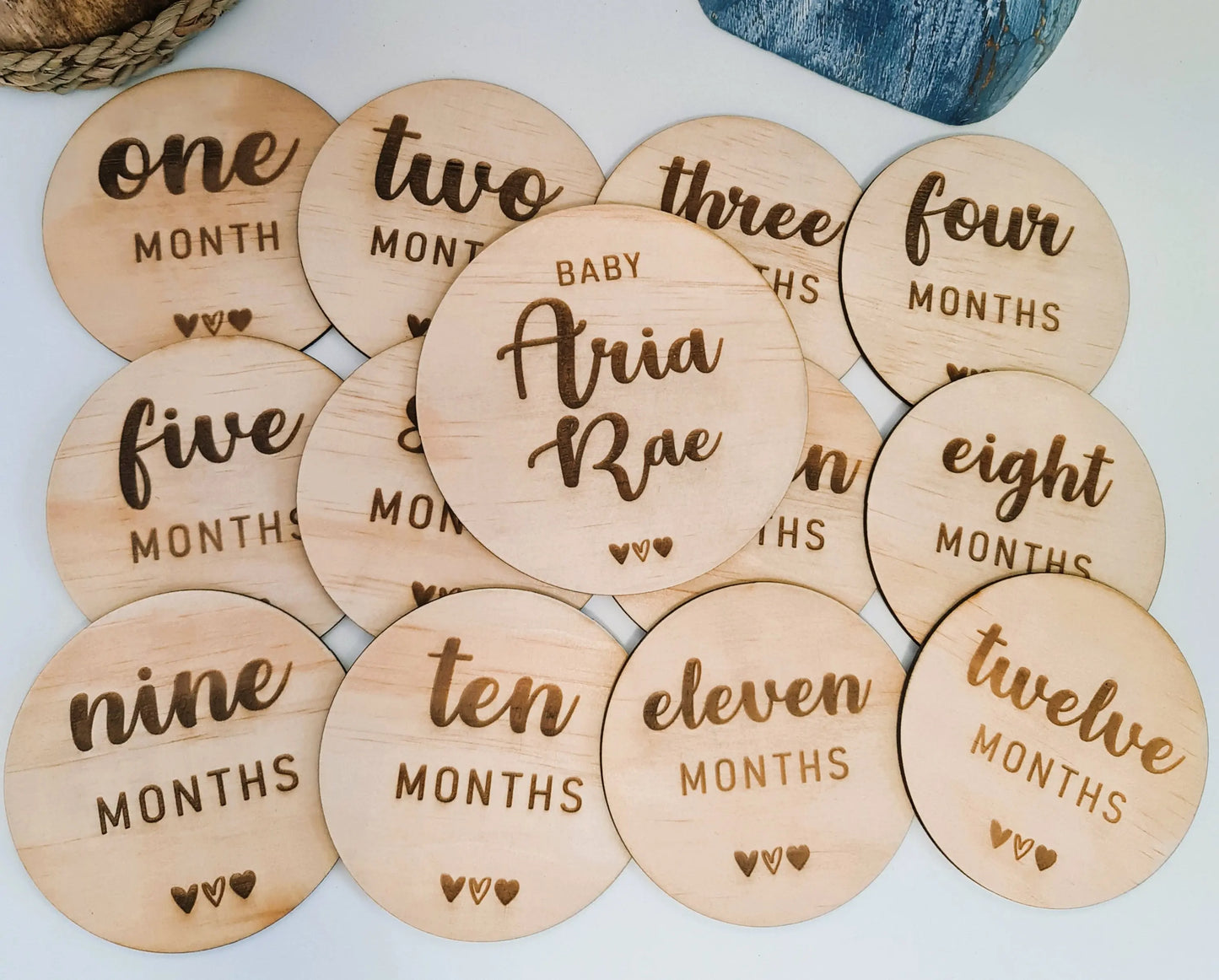 Wooden Baby Milestone Disc Set – Perfect Baby Shower Gift Evermore Gifts & Favours