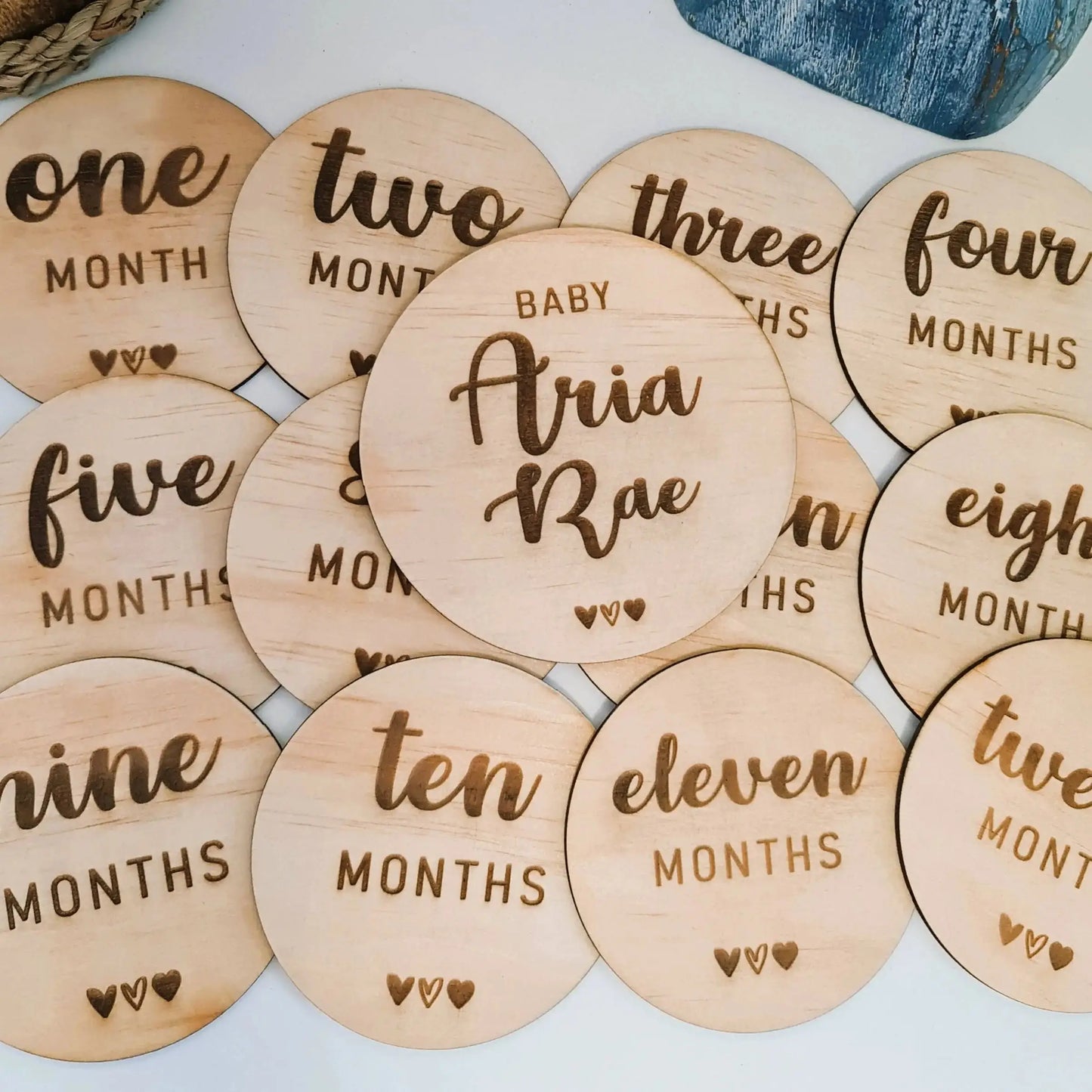 Wooden Baby Milestone Disc Set – Perfect Baby Shower Gift Evermore Gifts & Favours