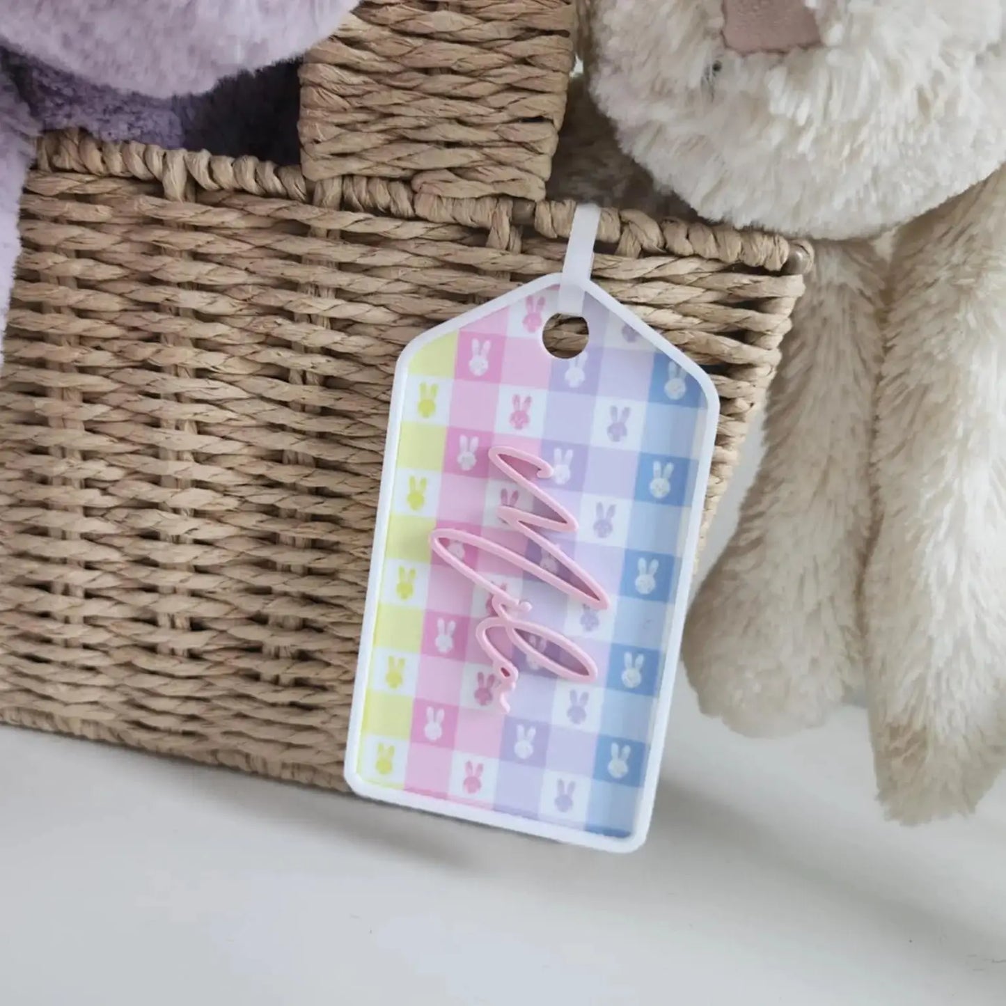 Acrylic Easter Gift Tag Personalised | Custom Basket Name Tag Evermore Gifts & Favours